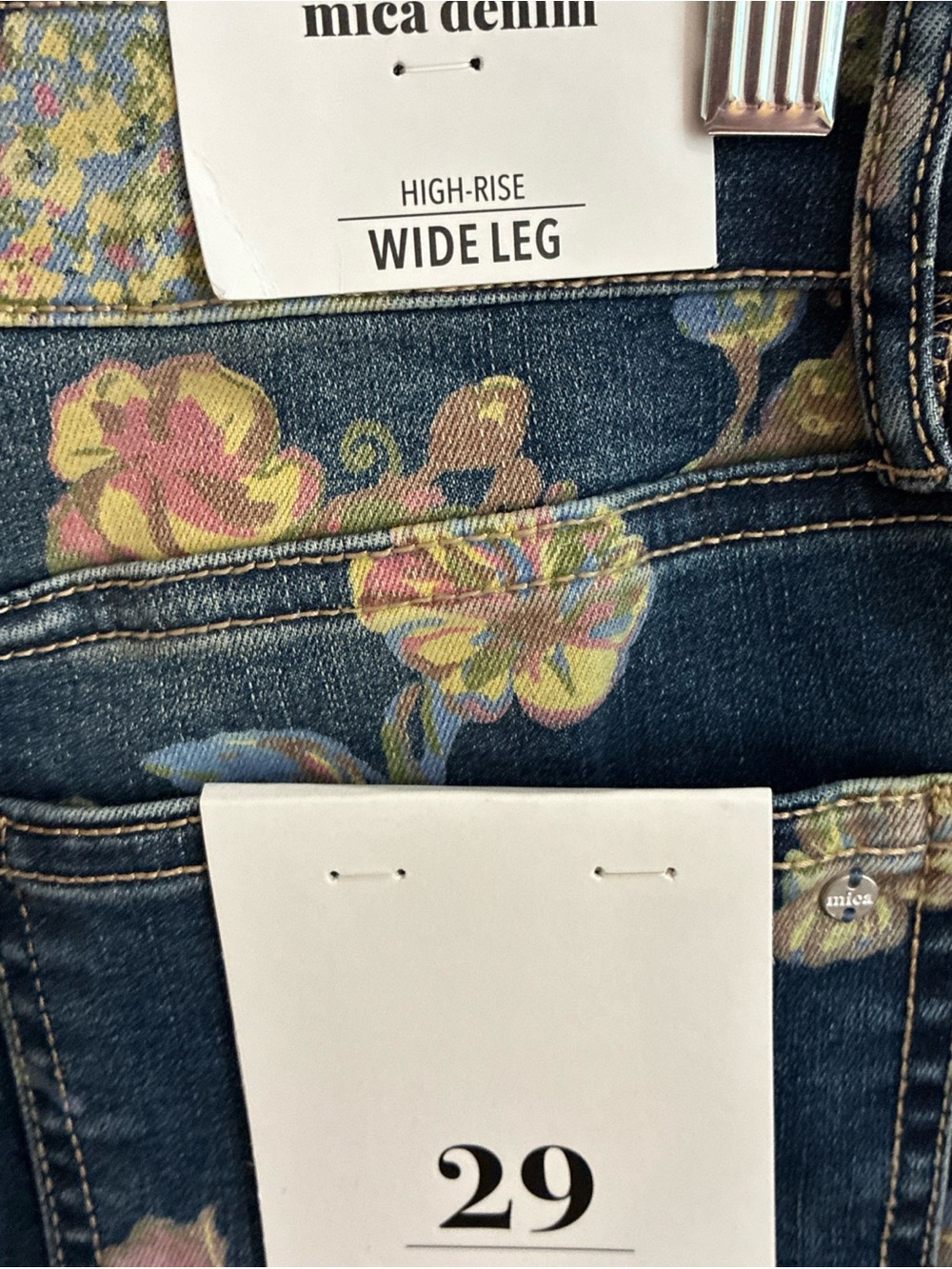 Mica Floral Print Wide-Leg Jeans — Blue - Picture 4 of 9